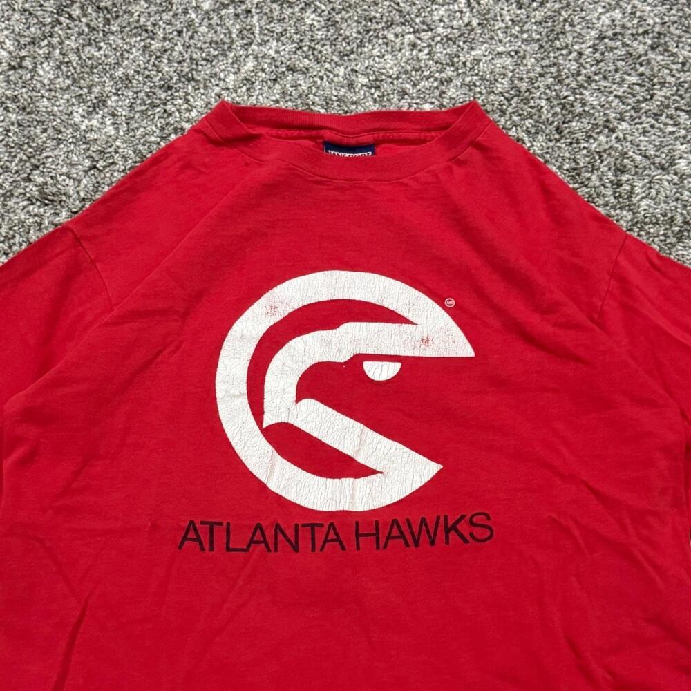 80S Atlanta Hawks Single Stitch Jansport  Tshirt Mens L Retro